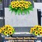 3 Pieces Artificial Cemetery Flowers for Headstone Memorial Day Flowers Funeral Headstone Saddle Sunflowers Bouquets with Vase for Outdoor Tombstone Grave Decoration(Yellow)